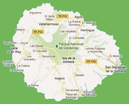 Kaart La Gomera