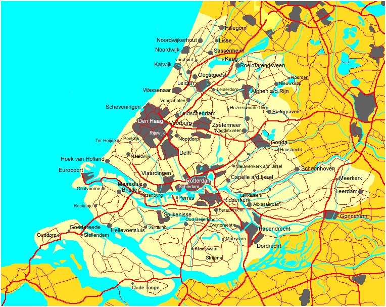 kaart Zuid Holland
